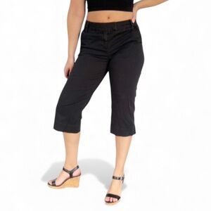 Style & Co Petite black stretchy cotton blend capri style pants size 4P